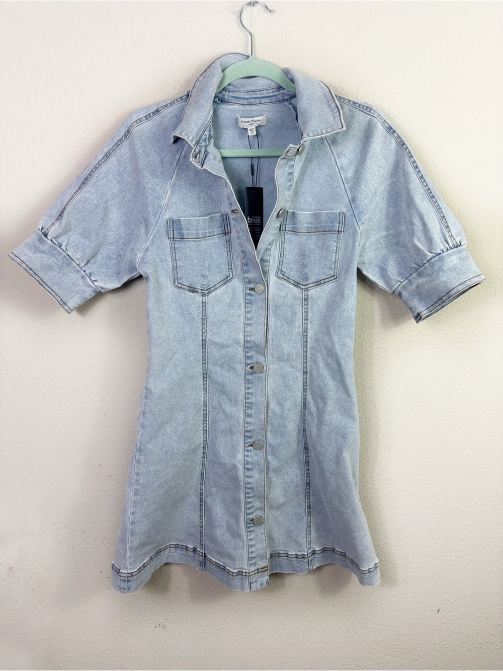 NWT Habitual Denim Button Down Shirt Dress size XS